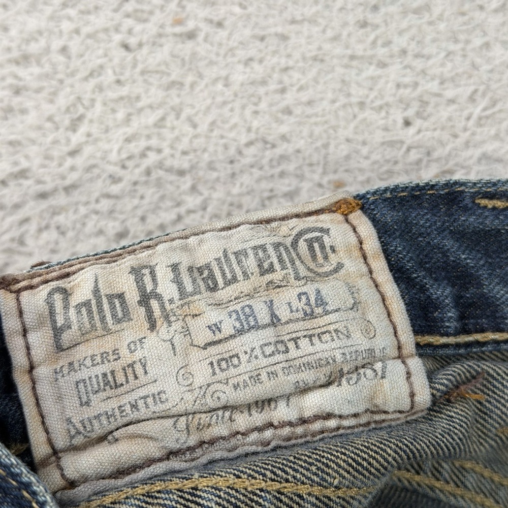 Polo Ralph Lauren Jeans Mens 38x34 Blue Straight Cortlandt 300 Denim Cotton - Picture 3 of 10